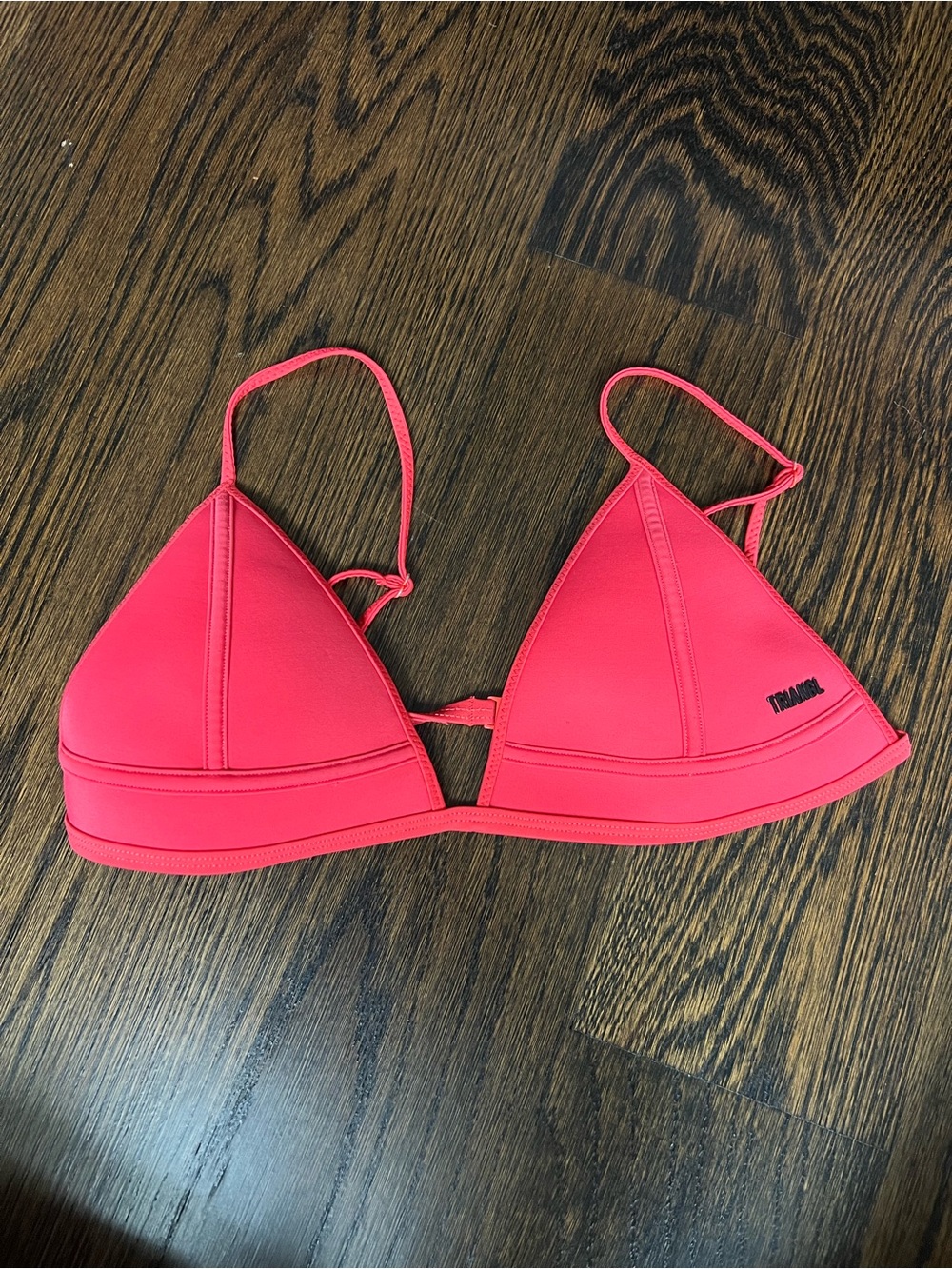 triangl swimwear Bright Neon Pink Triangle Bikini Top